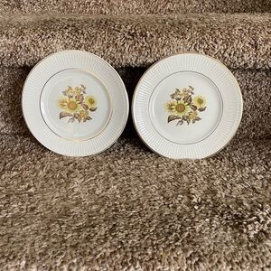 Floral Dinner Plates - Cream and Yellow